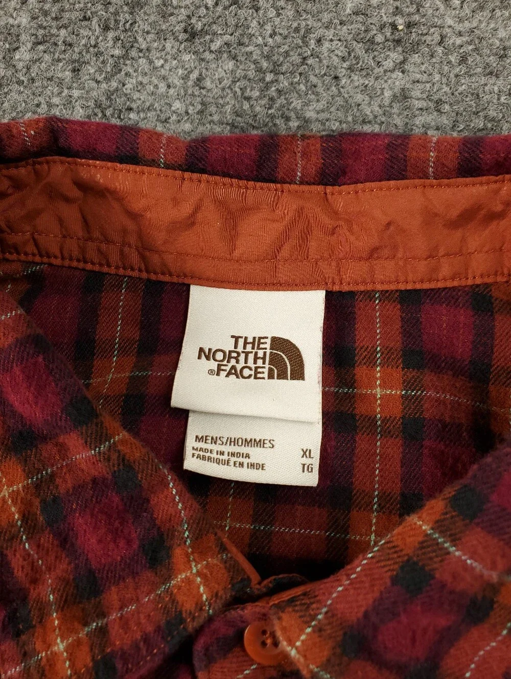 The North Face Arroyo Lightweight Flannel Shirt Mens XL Button Up Orange Pink